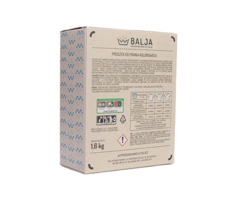 BALJA Ekologiczny proszek do prania kolorowego 1,6kg